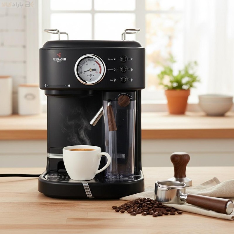 اسپرسو ساز نیمه‌صنعتی 1.6 لیتری مباشی مدل ME ECM2500، نیمه اتوماتیک دارای مخزن شیر